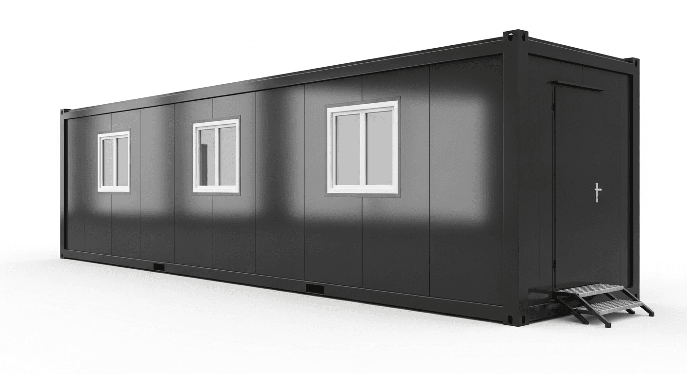 Mandskabscontainer med toilet og baderum til byggepladser