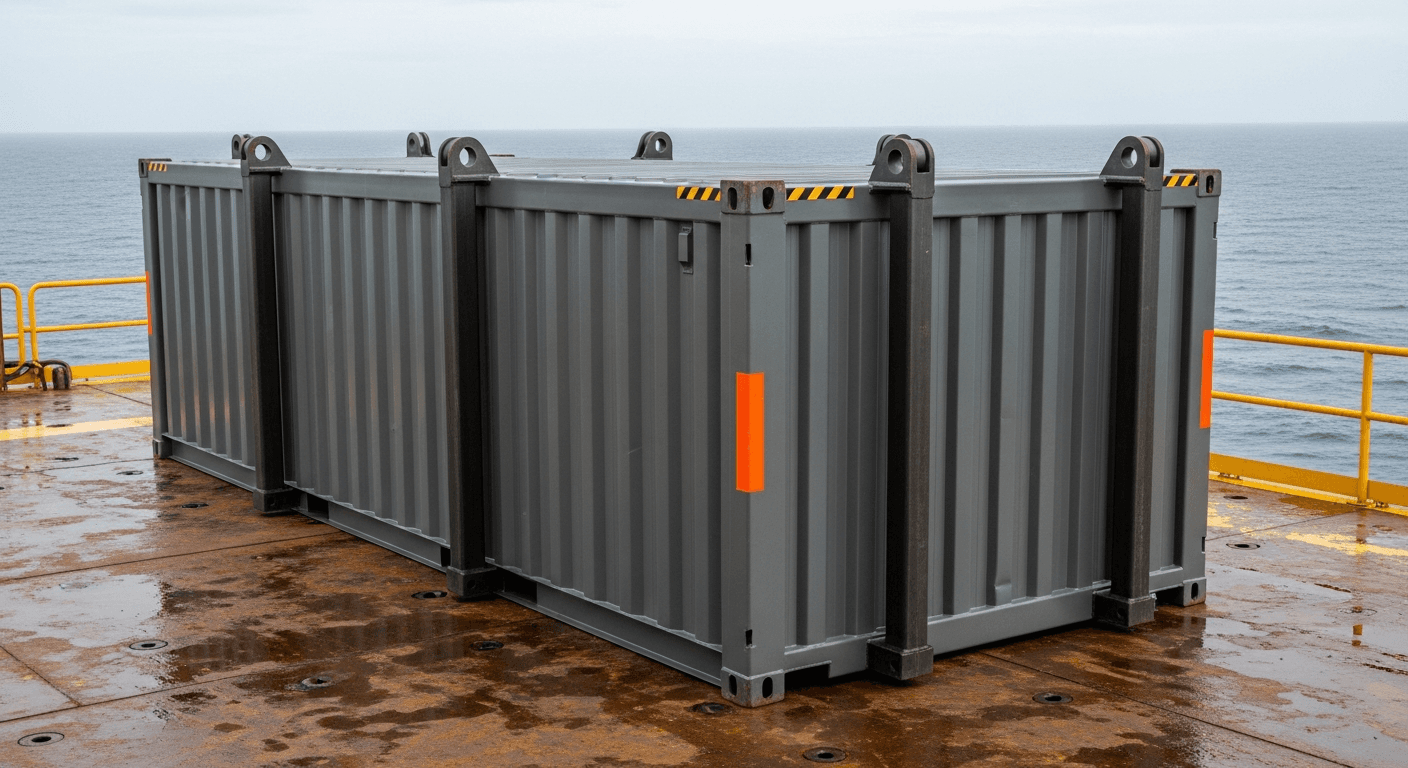 Offshore container til brug på havet og boreplatforme